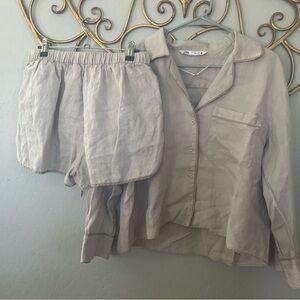 Zara Cream Pajama Set